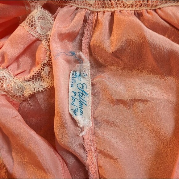 Women's Vintage Eve Stillman Lord & Taylor Peach Pink Lace Nightgown - Picture 8 of 9